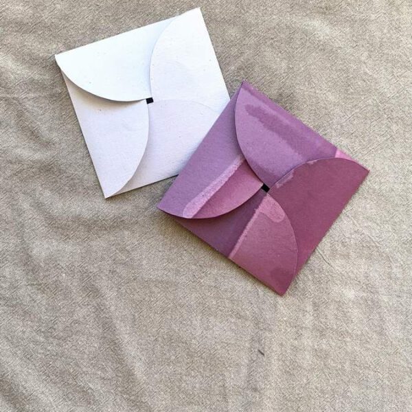 Négyzetes esküvői meghívó - hullámos merítés