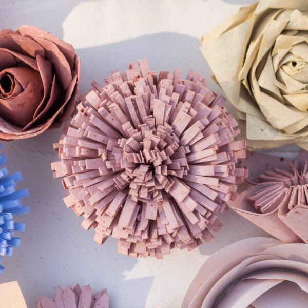 Papírvirág – pom pom krizantém